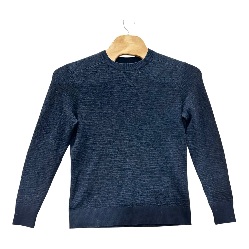Smartwool Mens M Brookline Merino Wool Blend Textured Crew Neck Sweater Navy